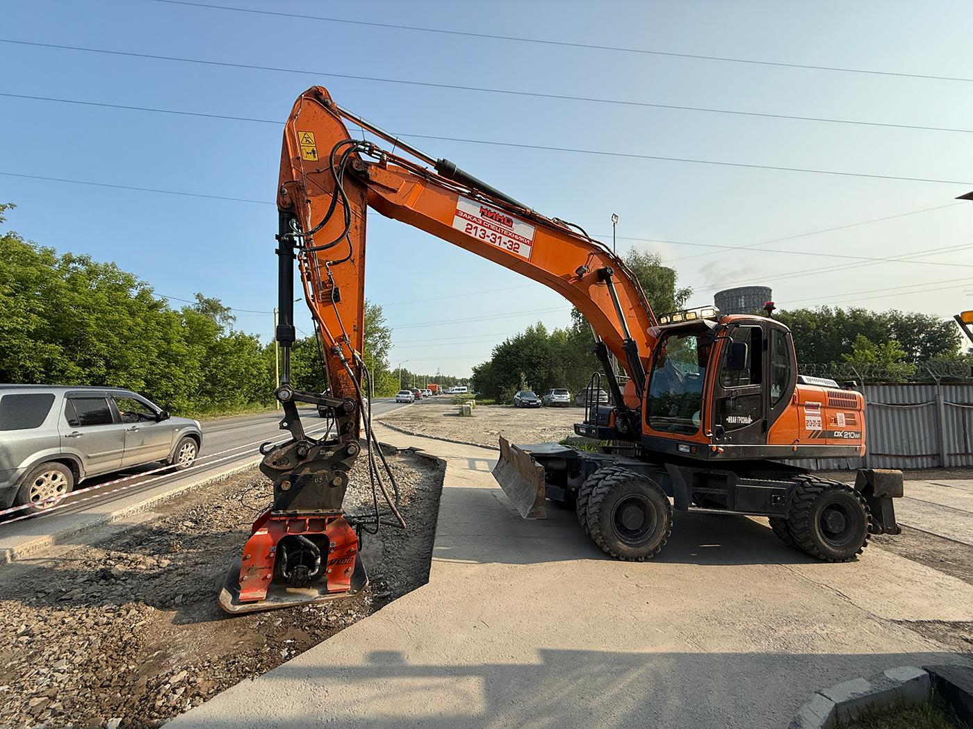 Вибротрамбовка Impulse V100 на базе колесного экскаватора - фото 1